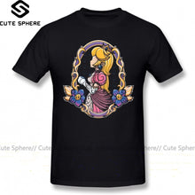 Load image into Gallery viewer, Princess Peach T Shirt Stained Glass Peach T-Shirt Man Short Sleeves Tee Shirt Funny Fashion XXX Cotton Print Tshirt