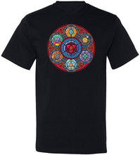 Load image into Gallery viewer, Unisex Stained Glass Polyhedral Dice T Shirt Men Women Black Short-sleeved TEE Shirt