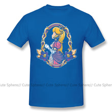 Load image into Gallery viewer, Princess Peach T Shirt Stained Glass Peach T-Shirt Man Short Sleeves Tee Shirt Funny Fashion XXX Cotton Print Tshirt