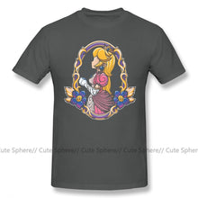 Load image into Gallery viewer, Princess Peach T Shirt Stained Glass Peach T-Shirt Man Short Sleeves Tee Shirt Funny Fashion XXX Cotton Print Tshirt
