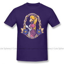 Load image into Gallery viewer, Princess Peach T Shirt Stained Glass Peach T-Shirt Man Short Sleeves Tee Shirt Funny Fashion XXX Cotton Print Tshirt